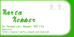 marta nepper business card